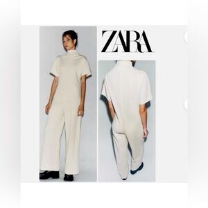 Zara ZW COLLECTION SHORT SLEEVE JUMPSUIT NWT